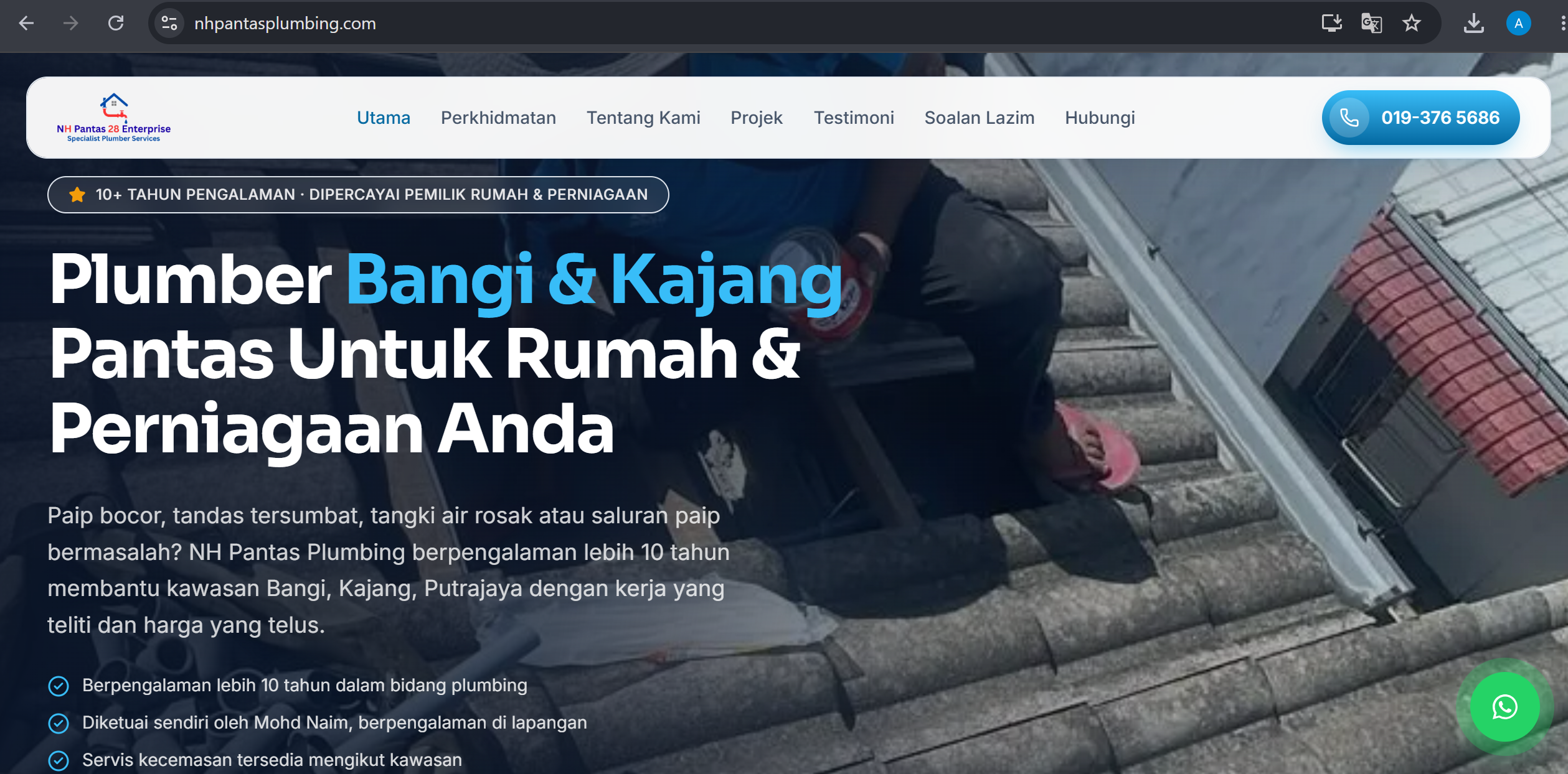 NH Pantas Plumbing landing page
